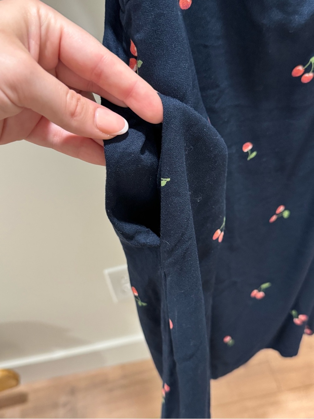 Old Navy Navy Mini Dress with Cherry Print - Picture 3 of 7